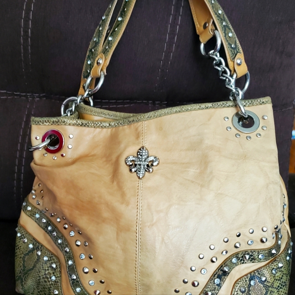 MC Snake print purse